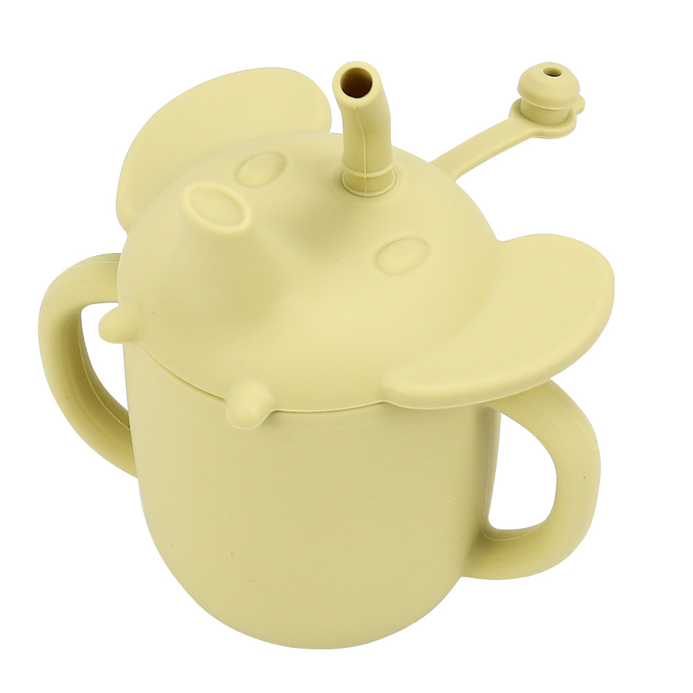 Carefully selected silicone baby food cup, baby milk cup, baby elephant learning drink cup, children's water cup, maternal and infant products